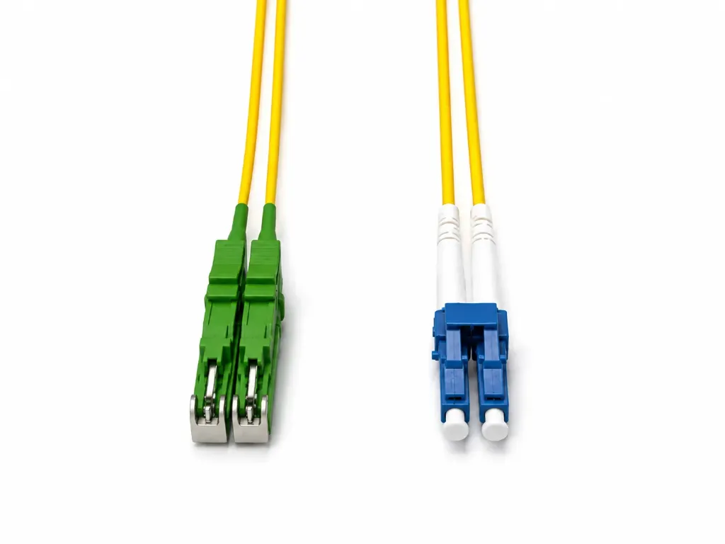 4m, Duplex, Singlemode 09/125 E2000/APC - LC connectors